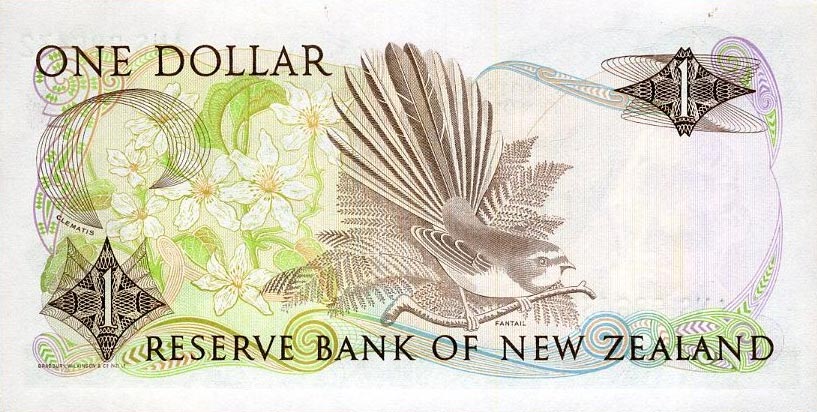 Back of New Zealand p169c: 1 Dollar from 1989