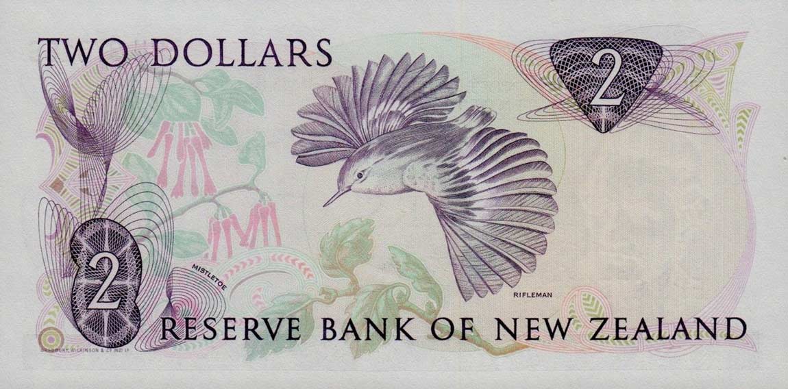 Back of New Zealand p170c: 2 Dollars from 1989