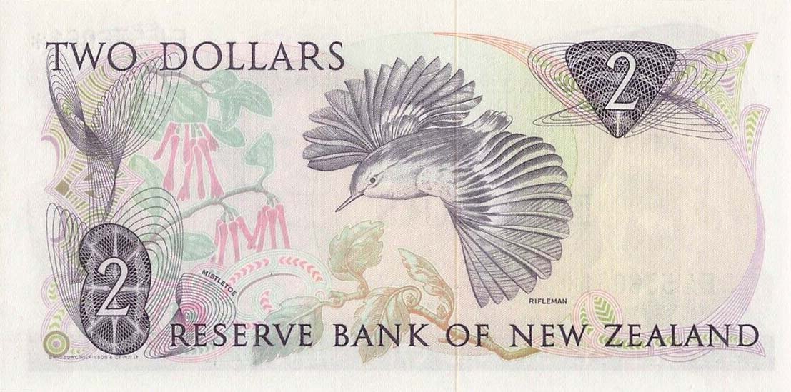 Back of New Zealand p170r: 2 Dollars from 1981