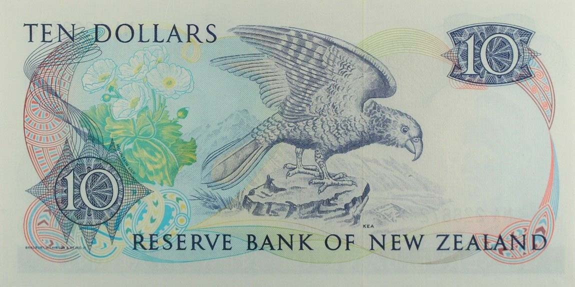 Back of New Zealand p172r: 10 Dollars from 1981