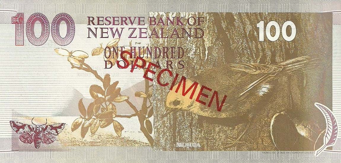 Back of New Zealand p181s: 100 Dollars from 1992