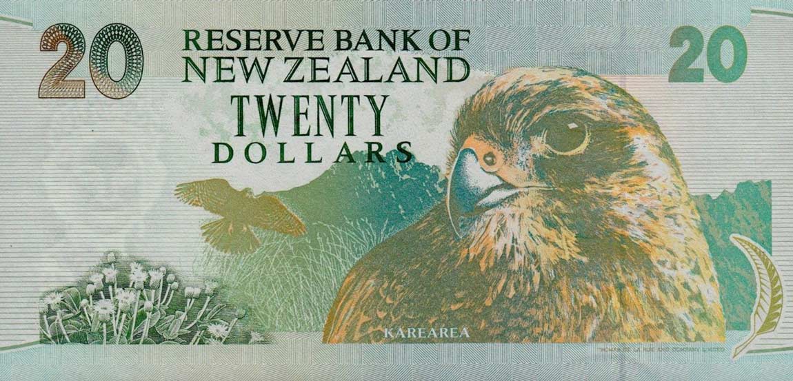 Back of New Zealand p183: 20 Dollars from 1994
