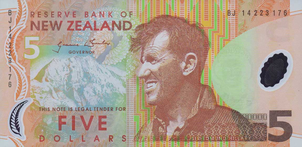 Front of New Zealand p185c: 5 Dollars from 1999