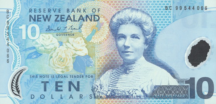 Front of New Zealand p186a: 10 Dollars from 1999