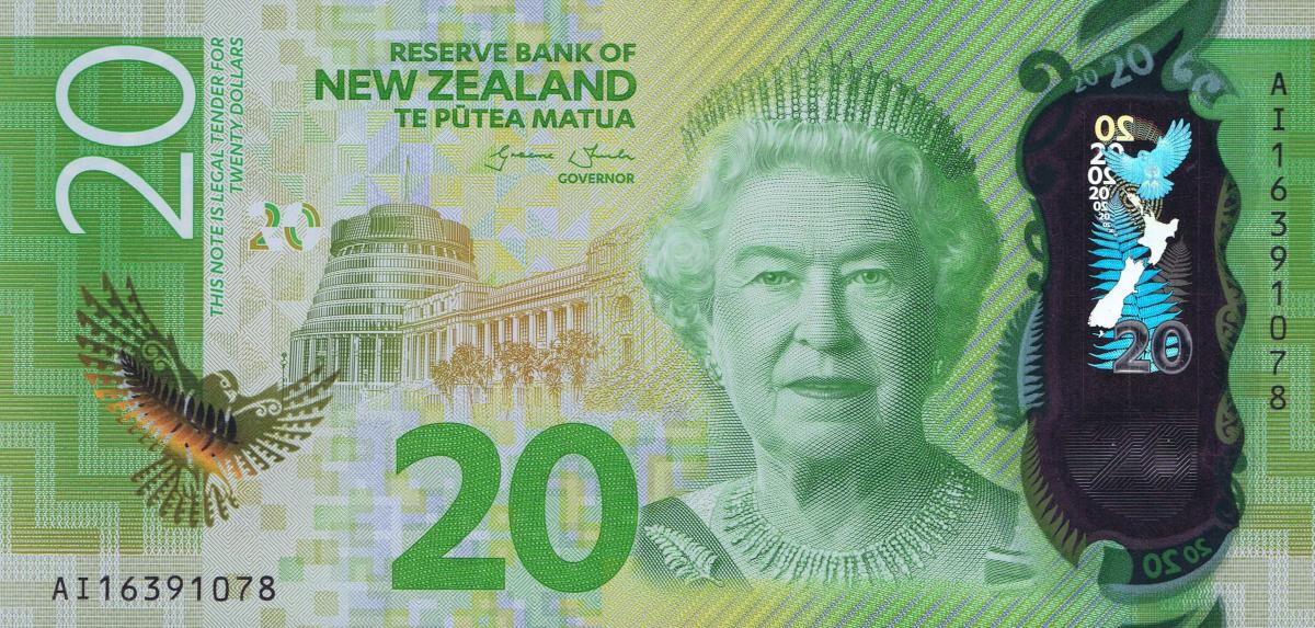 Front of New Zealand p193: 20 Dollars from 2016