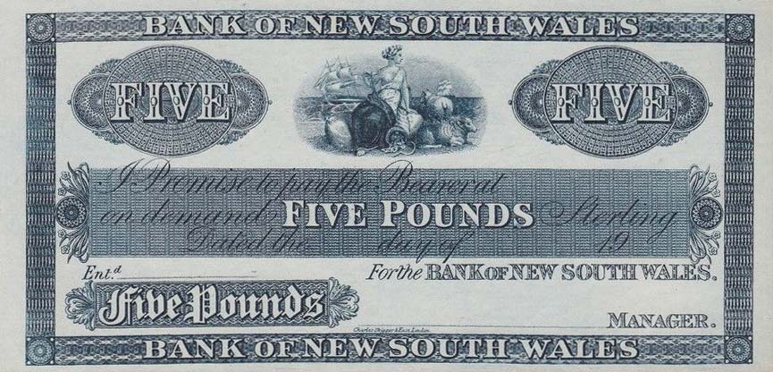 Front of New Zealand pS163s: 5 Pounds from 1924