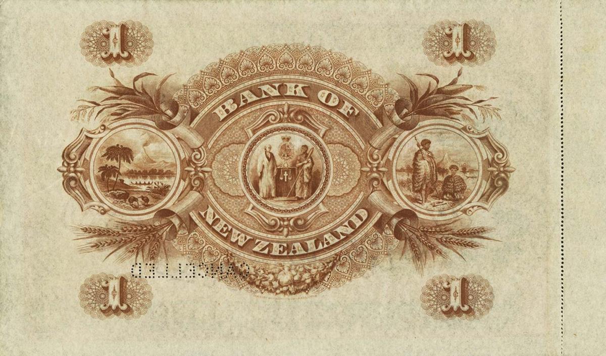 Back of New Zealand pS212s: 1 Pound from 1901