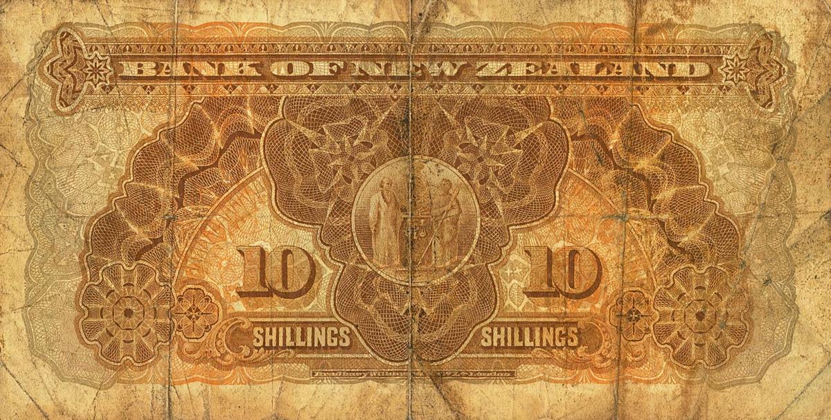 Back of New Zealand pS223b: 10 Shillings from 1917