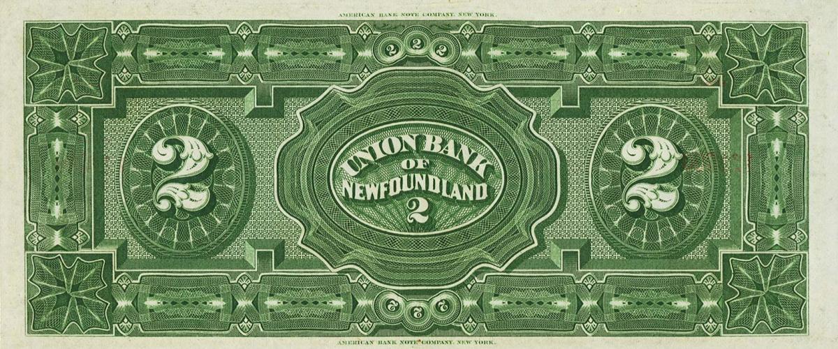 Back of Newfoundland pS124a: 2 Dollars from 1882