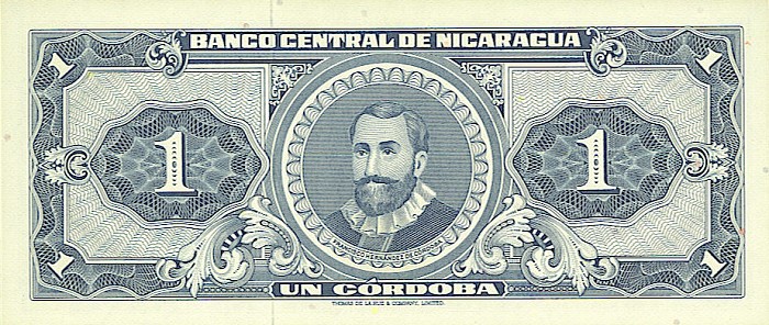 Back of Nicaragua p115a: 1 Cordoba from 1968