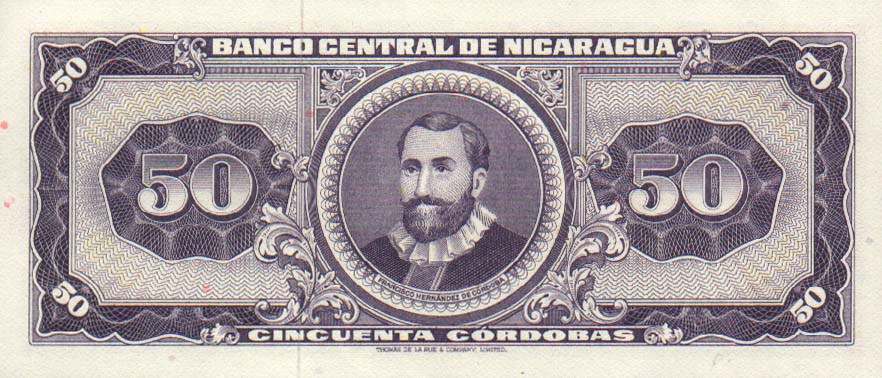 Back of Nicaragua p119a: 50 Cordobas from 1968