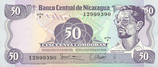 Front of Nicaragua p136a: 50 Cordobas from 1979