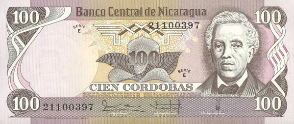 Front of Nicaragua p137a: 100 Cordobas from 1979