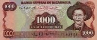 p156a from Nicaragua: 1000 Cordobas from 1985