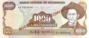 Gallery image for Nicaragua p156s: 1000 Cordobas