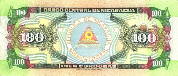 Back of Nicaragua p178a: 100 Cordobas from 1990