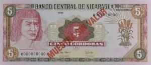 p180s from Nicaragua: 5 Cordobas from 1995