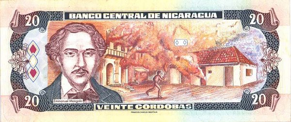 Back of Nicaragua p182: 20 Cordobas from 1995