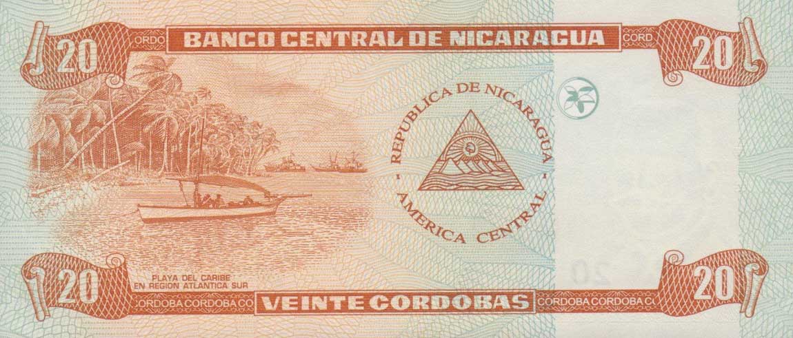 Back of Nicaragua p197: 20 Cordobas from 2006