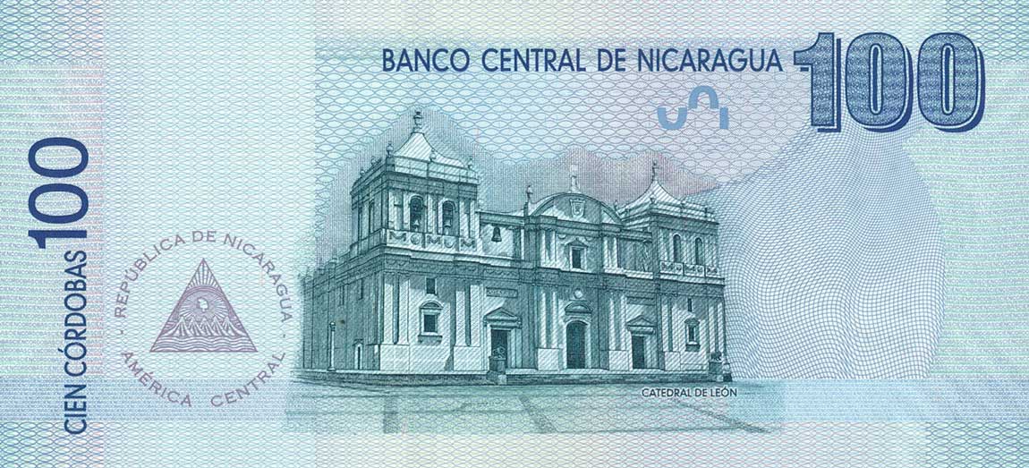 Back of Nicaragua p208a: 100 Cordobas from 2012