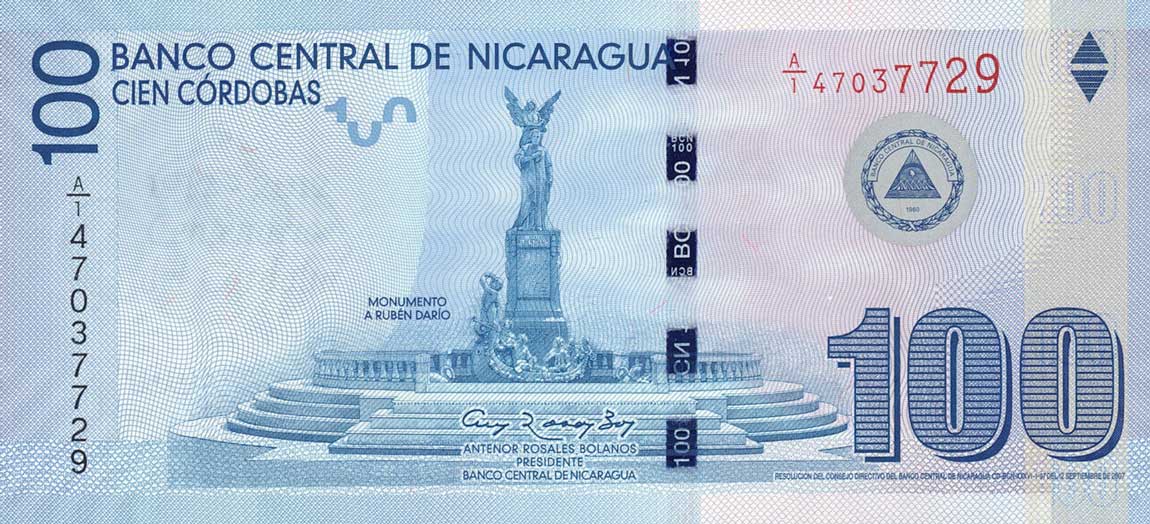 Front of Nicaragua p208a: 100 Cordobas from 2012