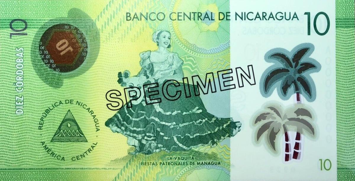 Back of Nicaragua p209s: 10 Cordobas from 2014
