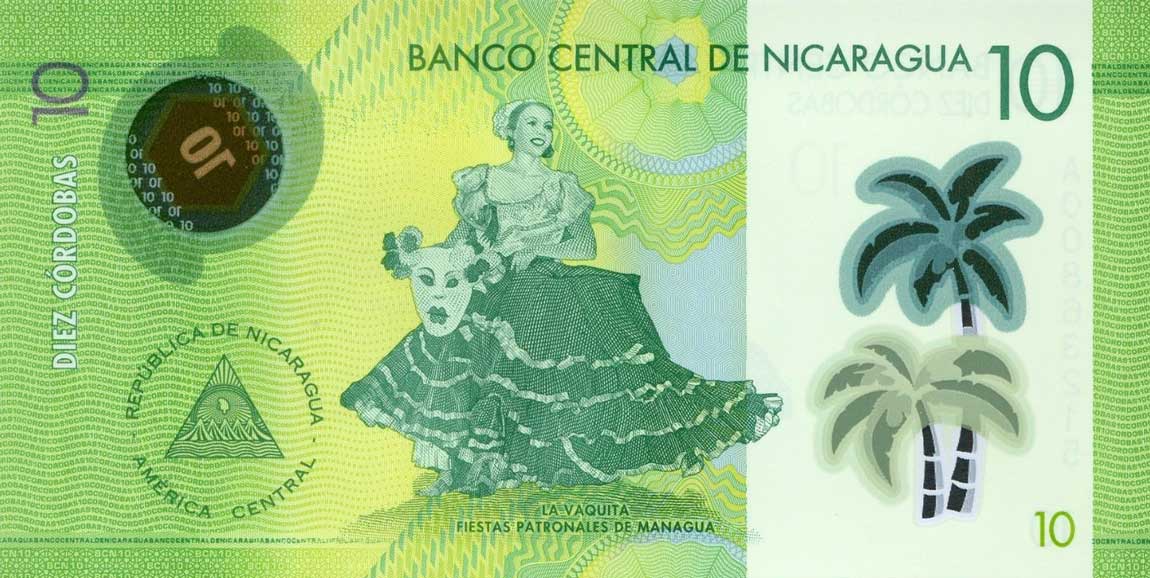 Back of Nicaragua p209a: 10 Cordobas from 2014