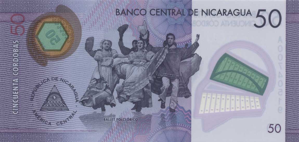 Back of Nicaragua p211a: 50 Cordobas from 2014