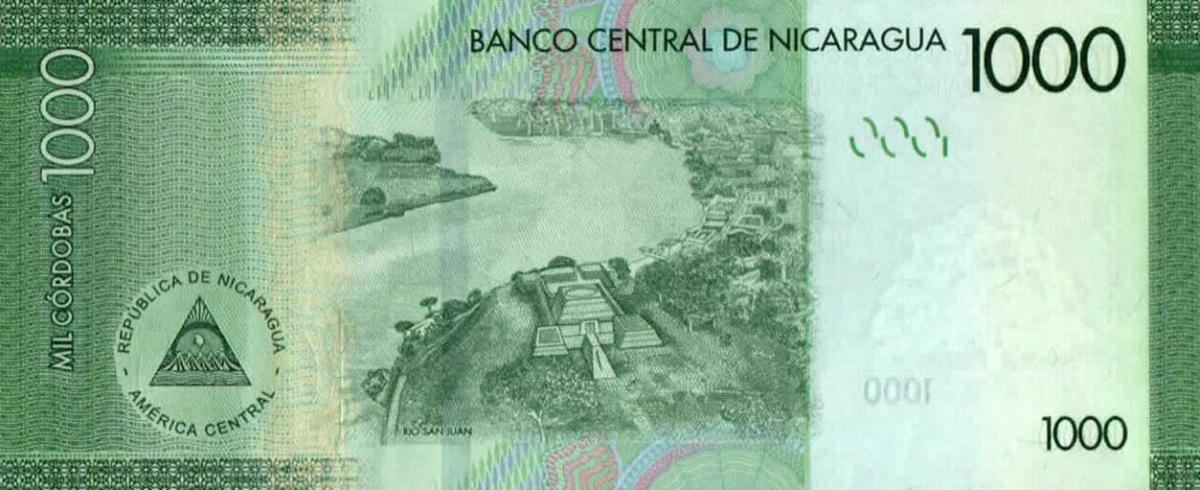 Back of Nicaragua p215r: 1000 Cordobas from 2017