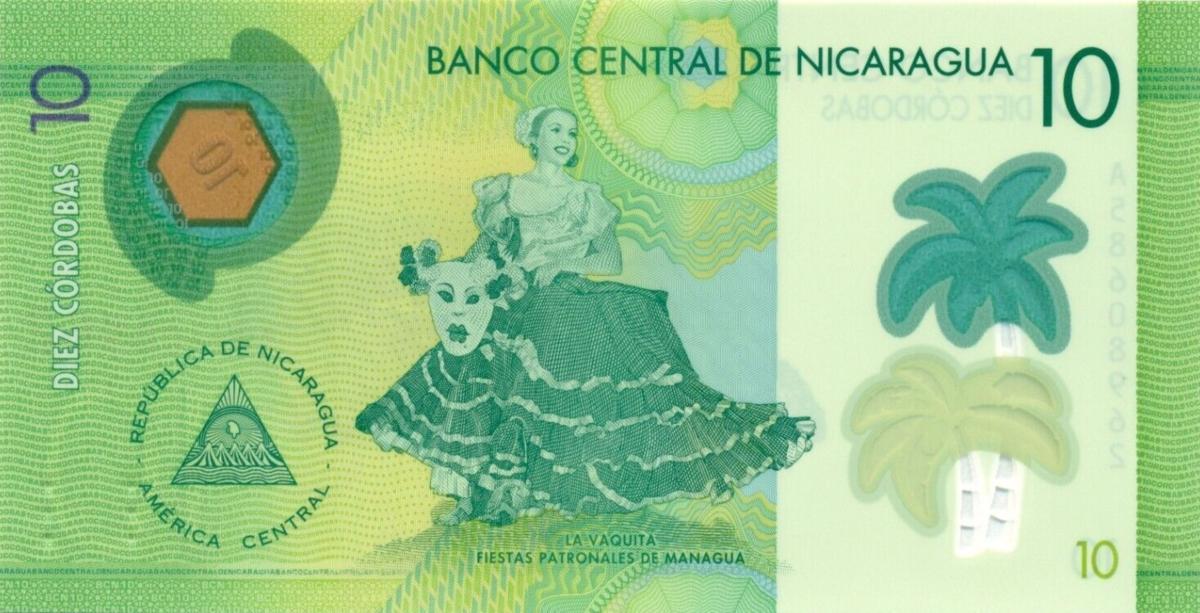 Back of Nicaragua p220: 10 Cordobas from 2019