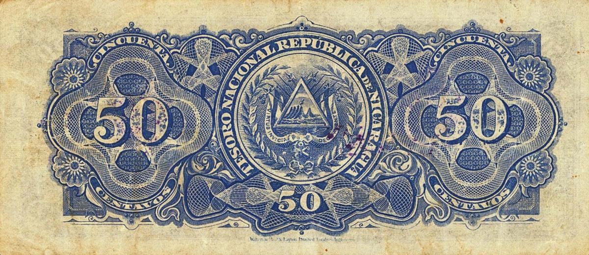 Back of Nicaragua p34: 50 Pesos from 1906