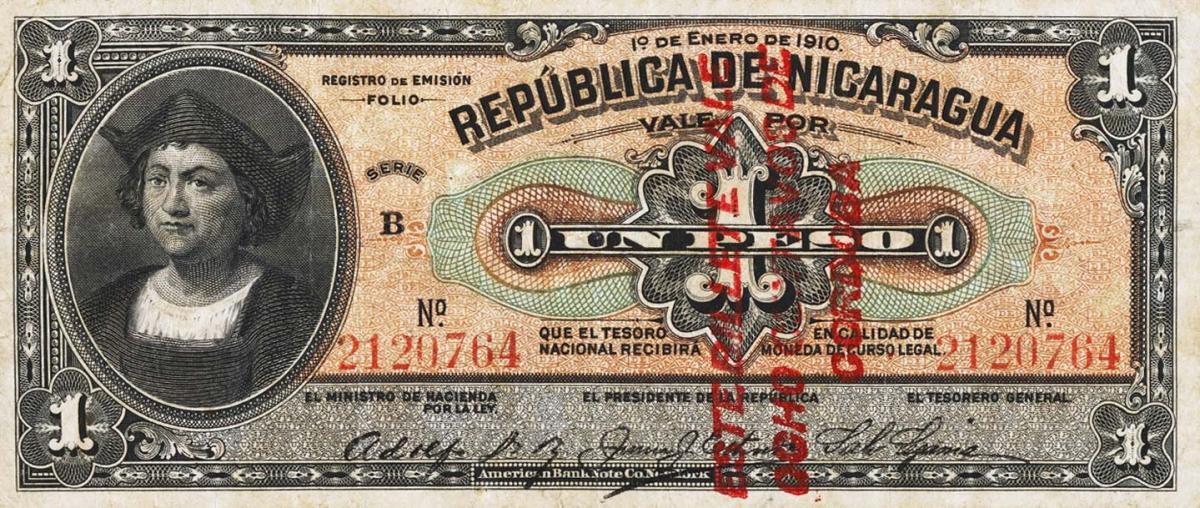 Front of Nicaragua p51: 8 Centavos from 1910