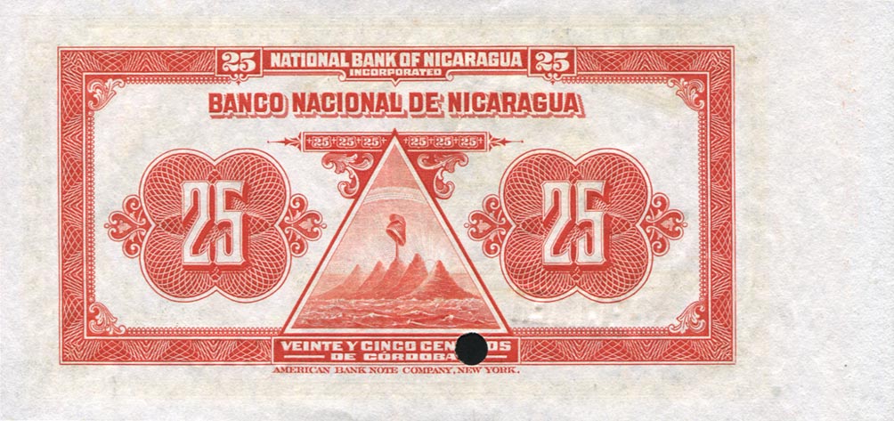 Back of Nicaragua p53s: 25 Centavos from 1912