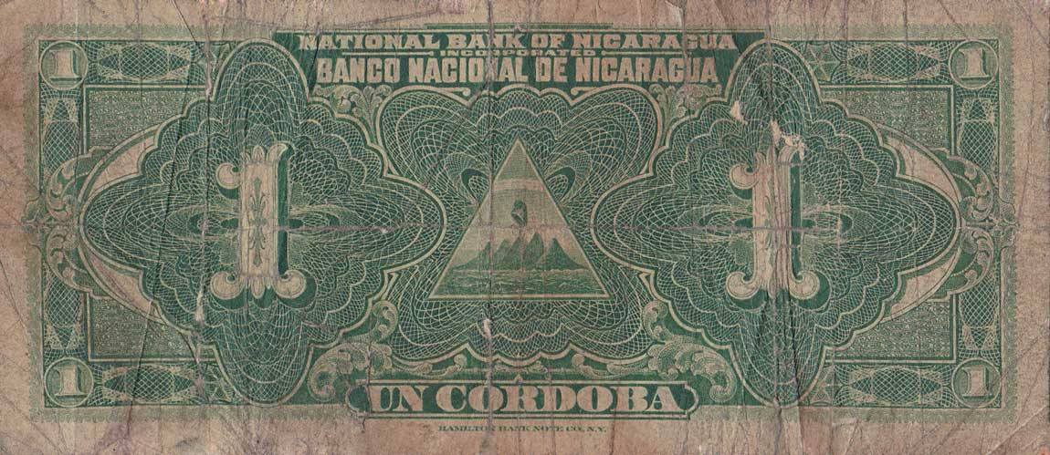Back of Nicaragua p55a: 1 Cordoba from 1914