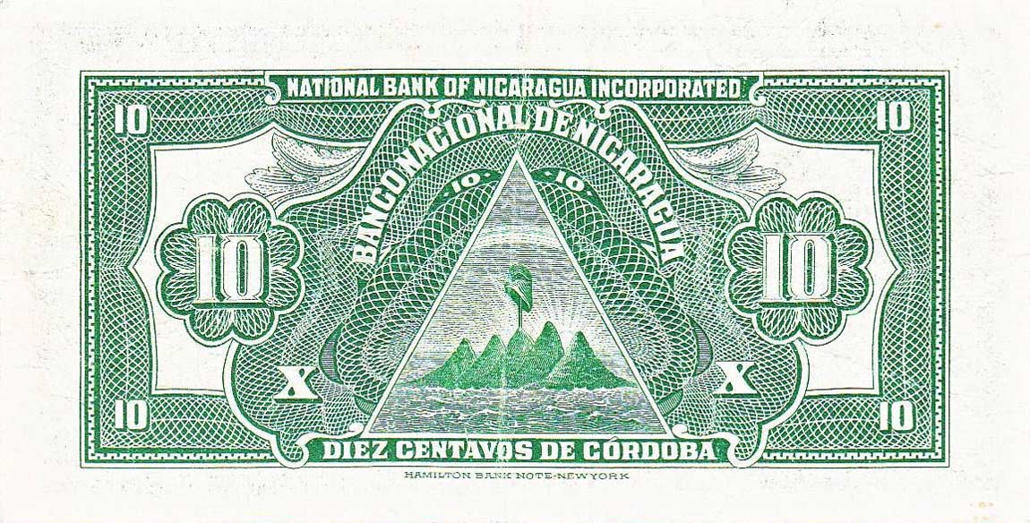 Back of Nicaragua p79: 10 Centavos from 1938