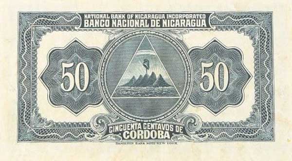 Back of Nicaragua p81a: 50 Centavos from 1938