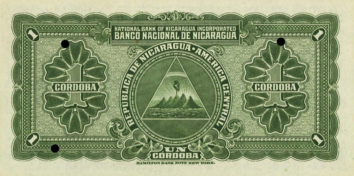 Back of Nicaragua p82s: 1 Cordoba from 1935