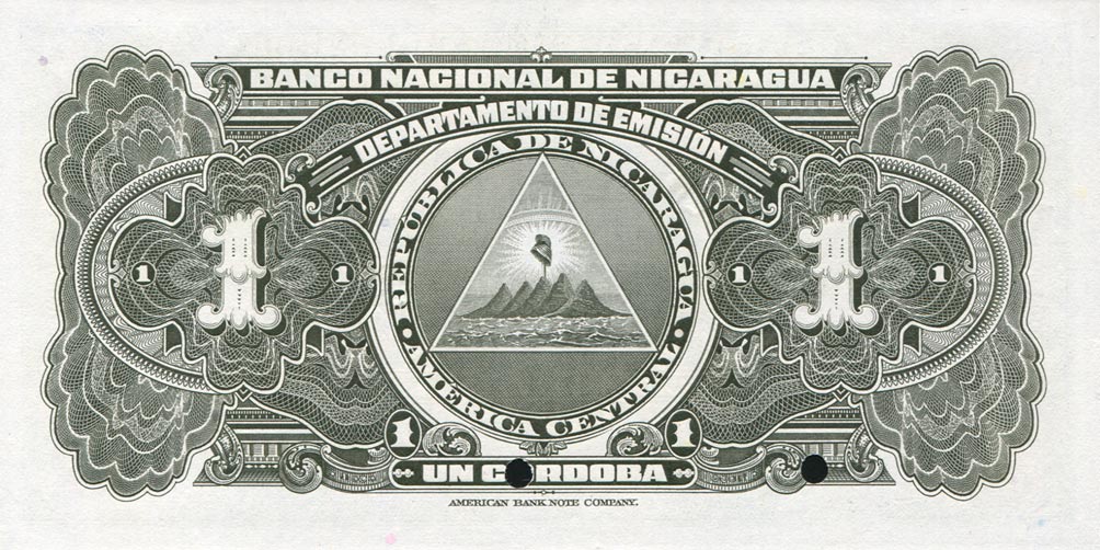 Back of Nicaragua p90s2: 1 Cordoba from 1945