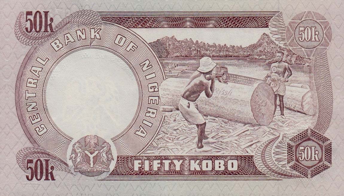 Back of Nigeria p14g: 50 Kobo from 1973