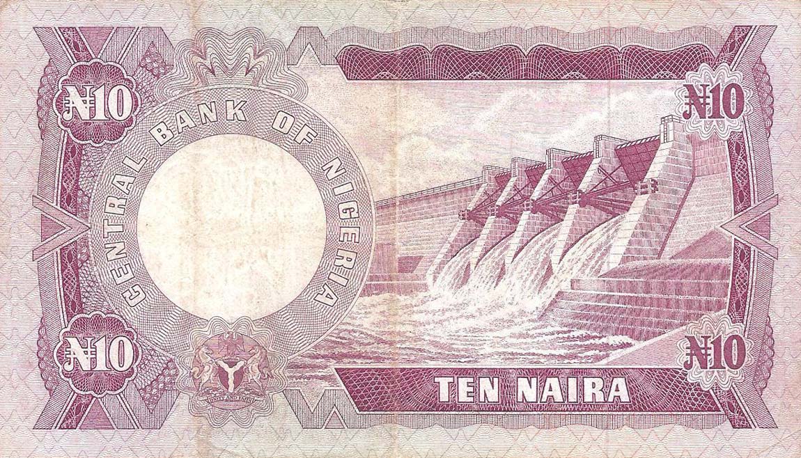 Back of Nigeria p17a: 10 Naira from 1973