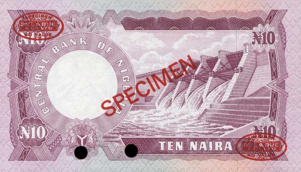 Back of Nigeria p17s: 10 Naira from 1973