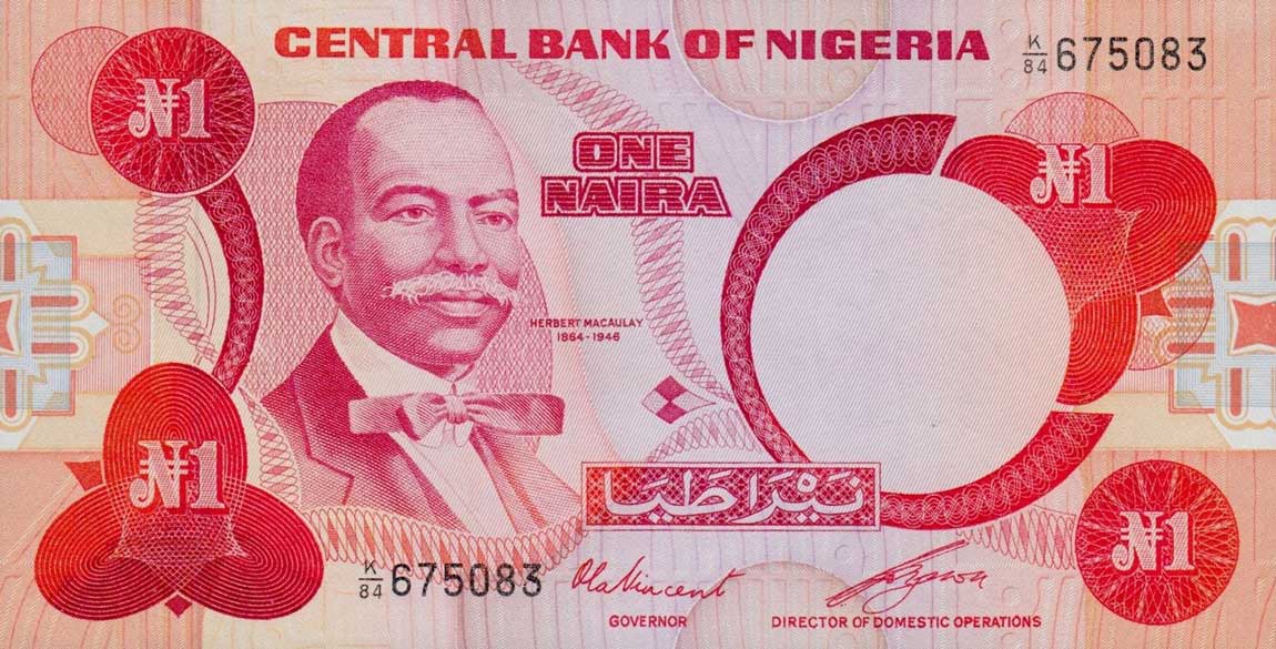 Front of Nigeria p19b: 1 Naira from 1979