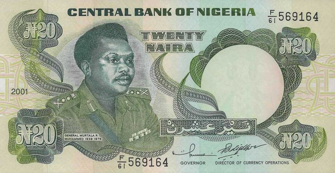 Front of Nigeria p26f: 20 Naira from 1984