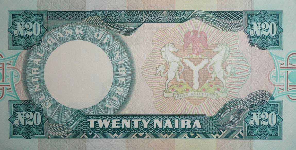 Back of Nigeria p26h: 20 Naira from 2003