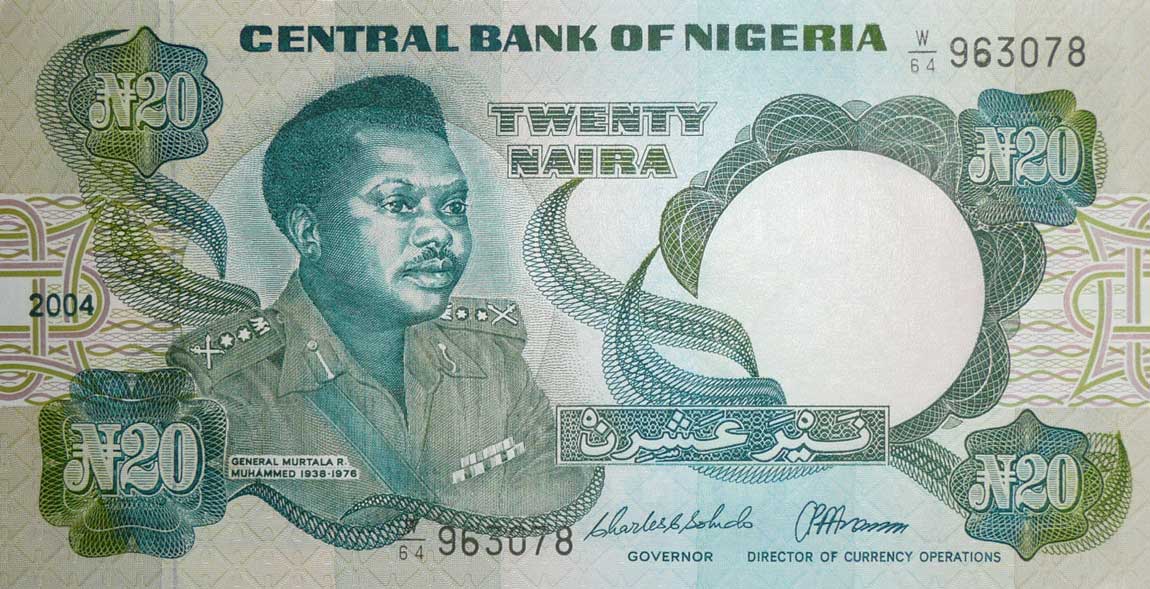 Front of Nigeria p26h: 20 Naira from 2003