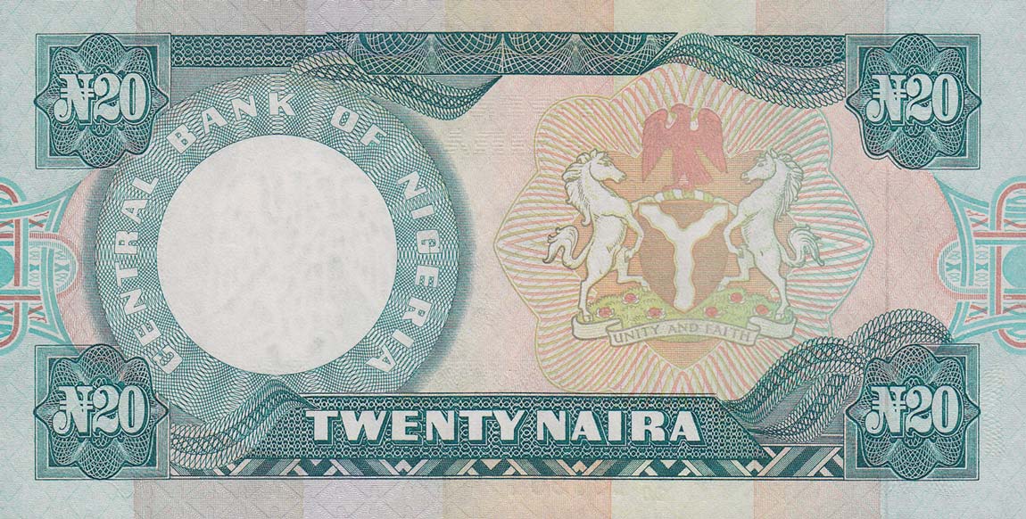 Back of Nigeria p26j: 20 Naira from 2005