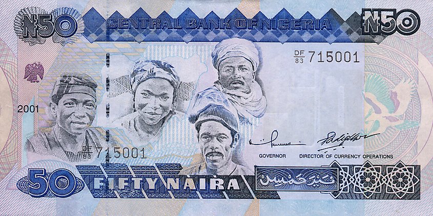 Front of Nigeria p27d: 50 Naira from 2001