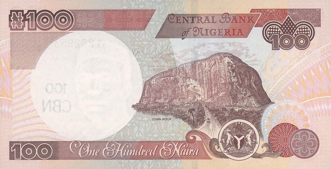 Back of Nigeria p28e: 100 Naira from 2004