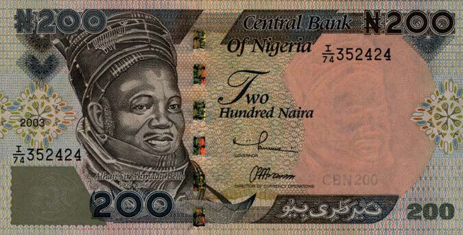 Front of Nigeria p29b: 200 Naira from 2003