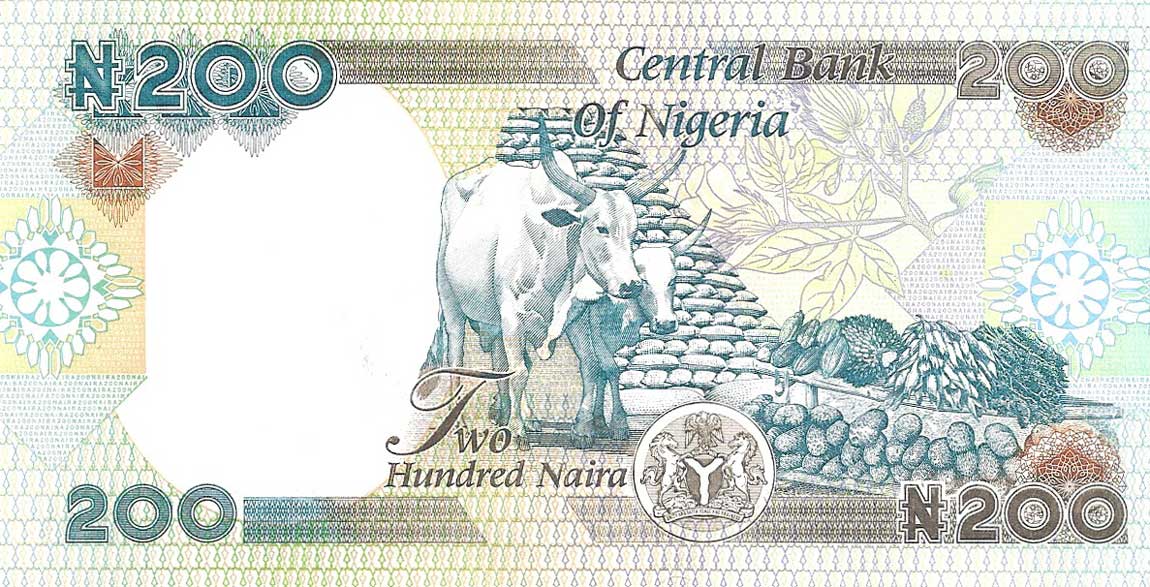 Back of Nigeria p29j: 200 Naira from 2011